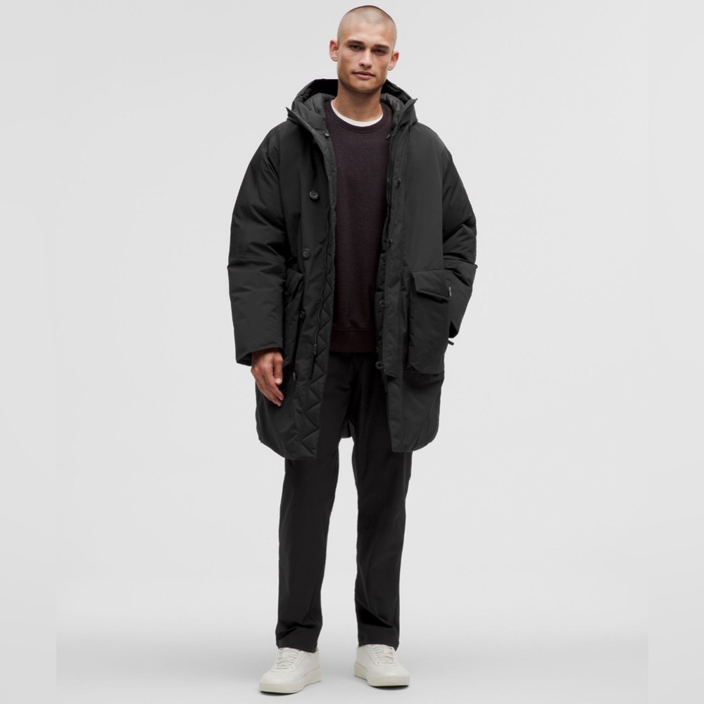 lululemon cold weather 700 full down parka black large